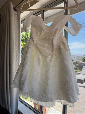 Lulu's Ivory Floral Off-Shoulder Party Dress